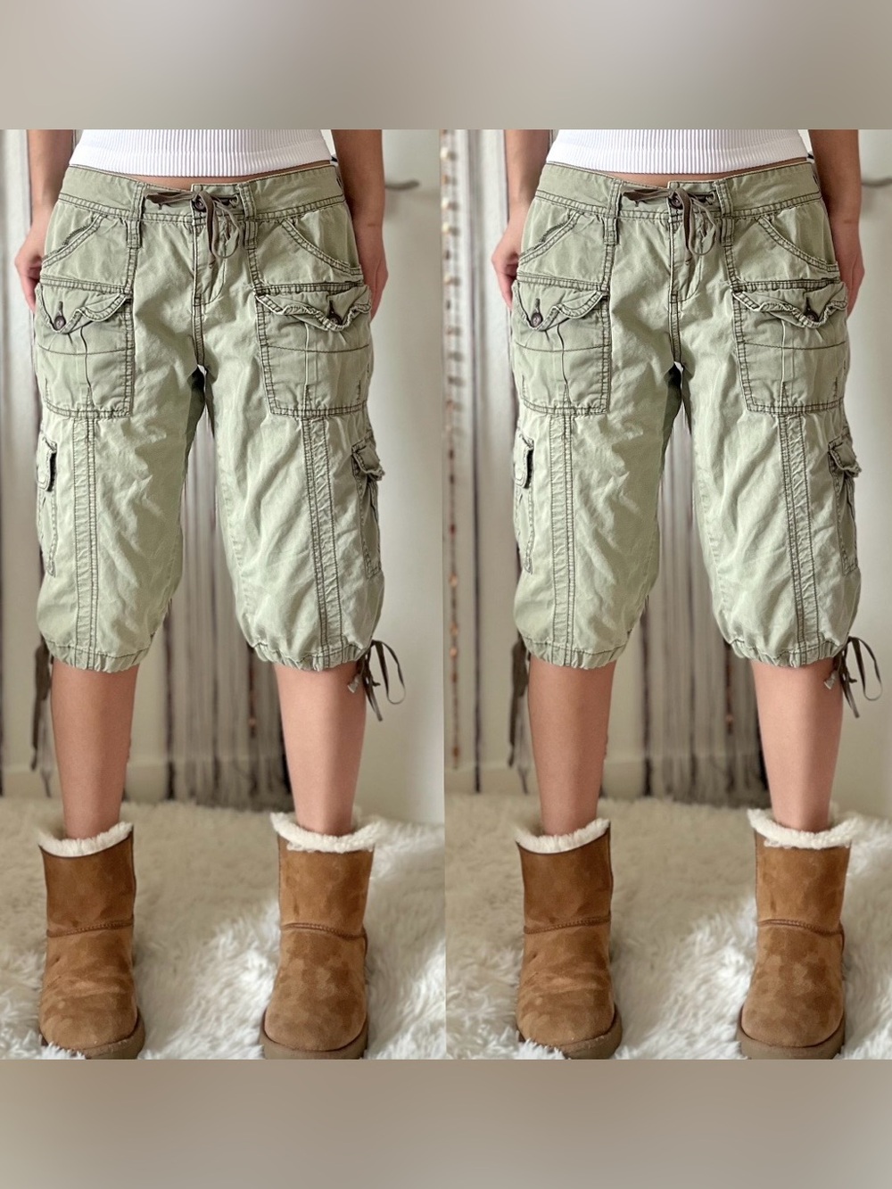 UNIONBAY Light Olive Green Cargo Capris - Women's Utility Shorts